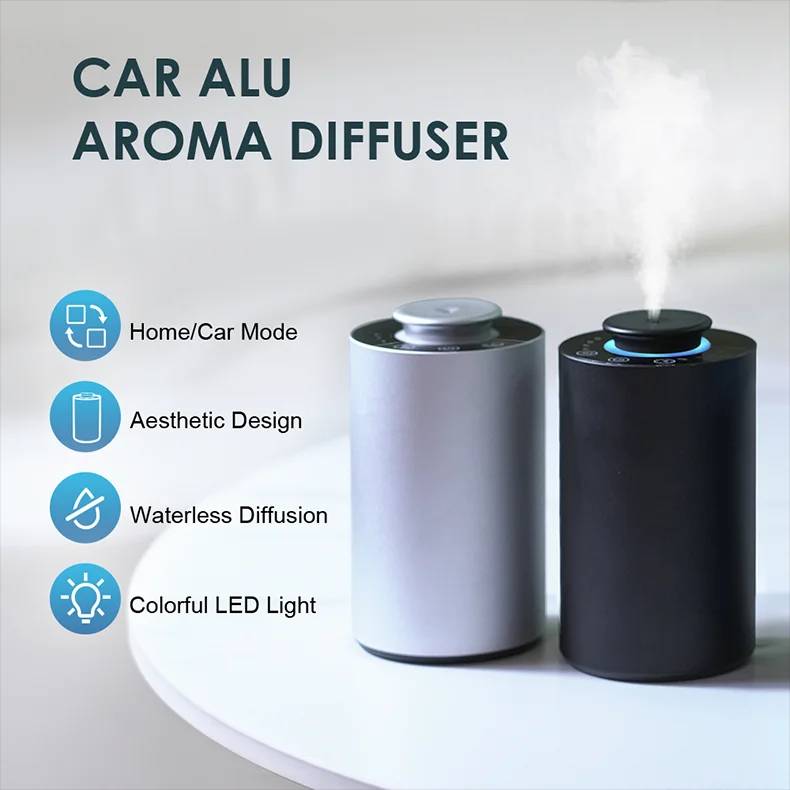 CNUS CAR ALU Colorful Led Light 10ml 20㎡ Mini Bathroom Car Air Freshener Timer Function Scent Diffuser