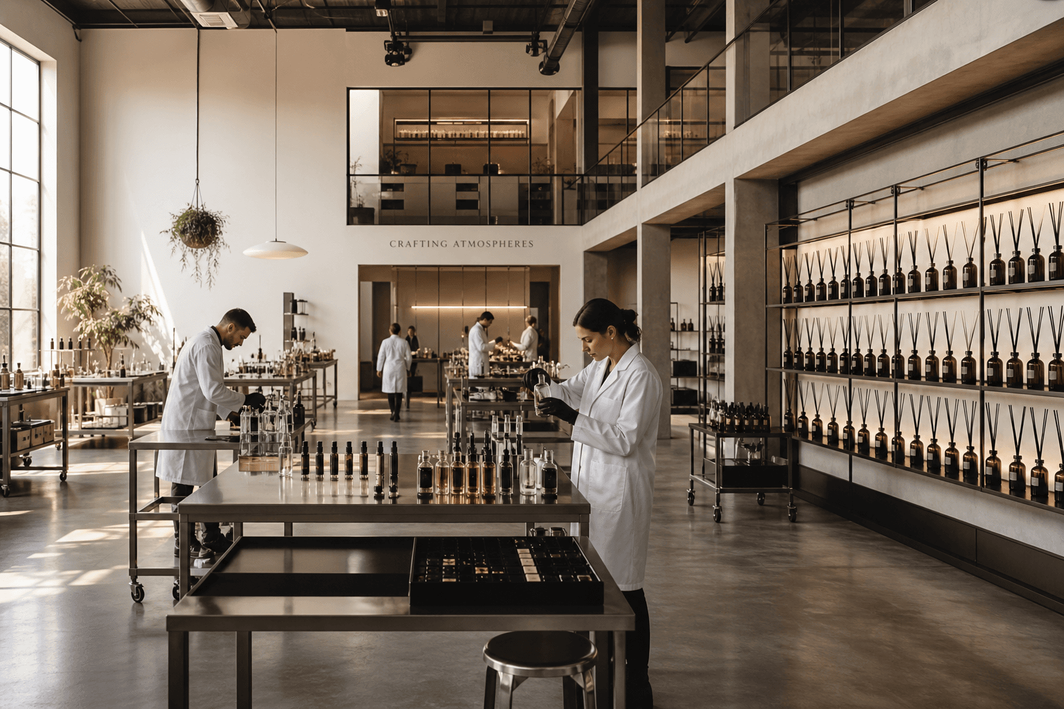 CNUS fragrance atelier manufacturing floor