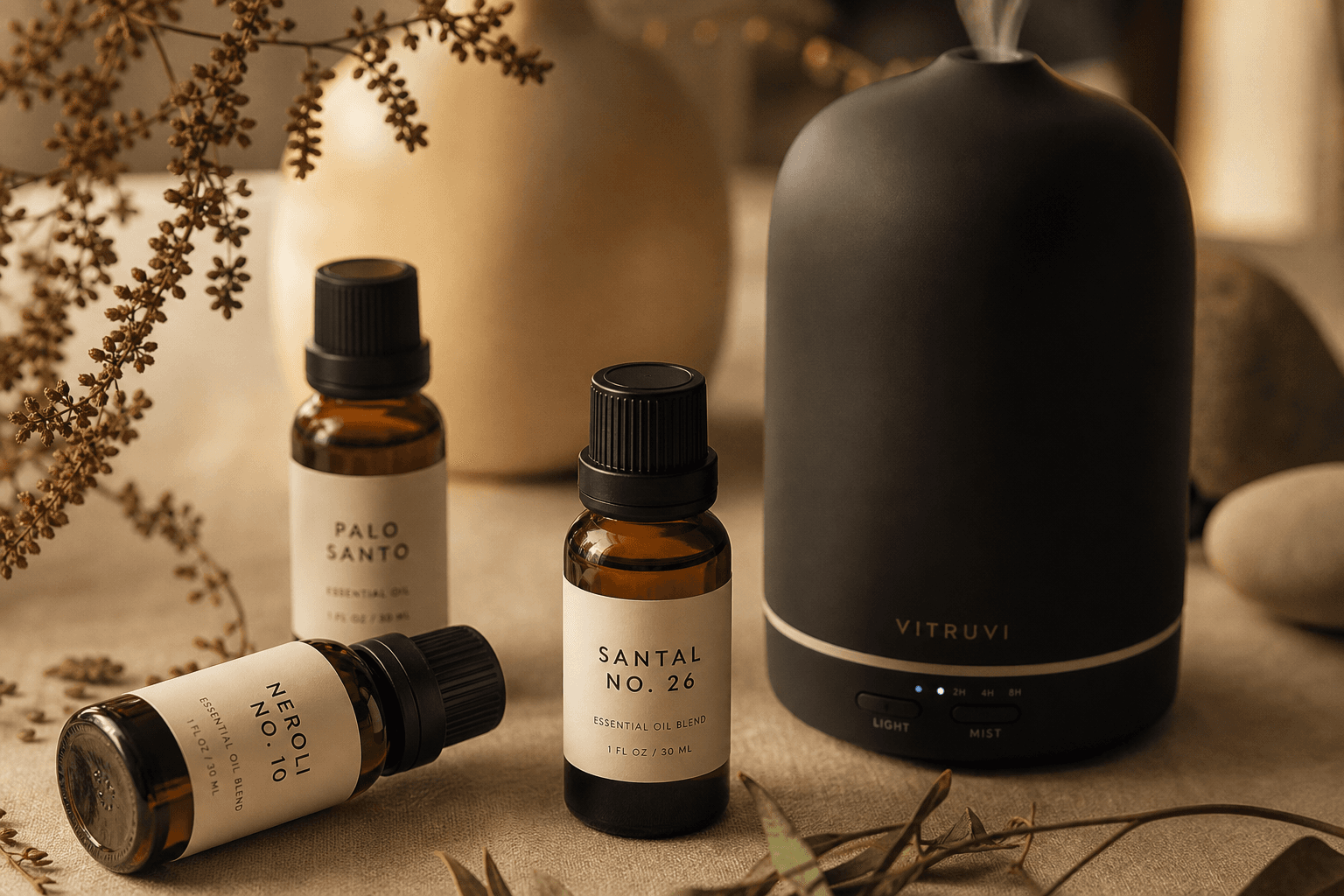 CNUS essential oils and diffuser collection